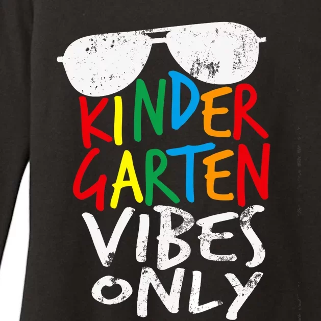 Kindergarten Vibes Only Back to School Cool Teacher Womens CVC Long Sleeve Shirt