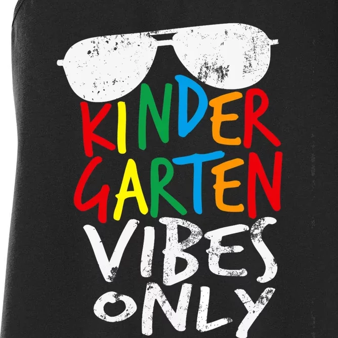 Kindergarten Vibes Only Back to School Cool Teacher Women's Racerback Tank