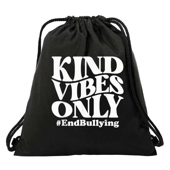 Kind Vibes Only Unity Day Orange Anti Bullying Awareness Drawstring Bag