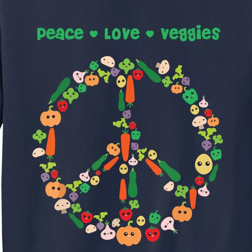 Kawaii Vegetables Peace Sign Funny Gift For Vegetarian Vegan Sweatshirt