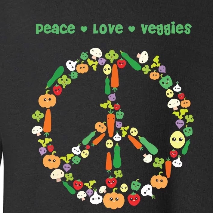 Kawaii Vegetables Peace Sign Funny Gift For Vegetarian Vegan Toddler Sweatshirt