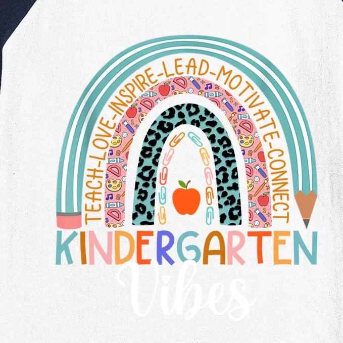 Kindergarten Vibes Rainbow Kinder Teacher Team Kindergarten Cool Gift Baseball Sleeve Shirt