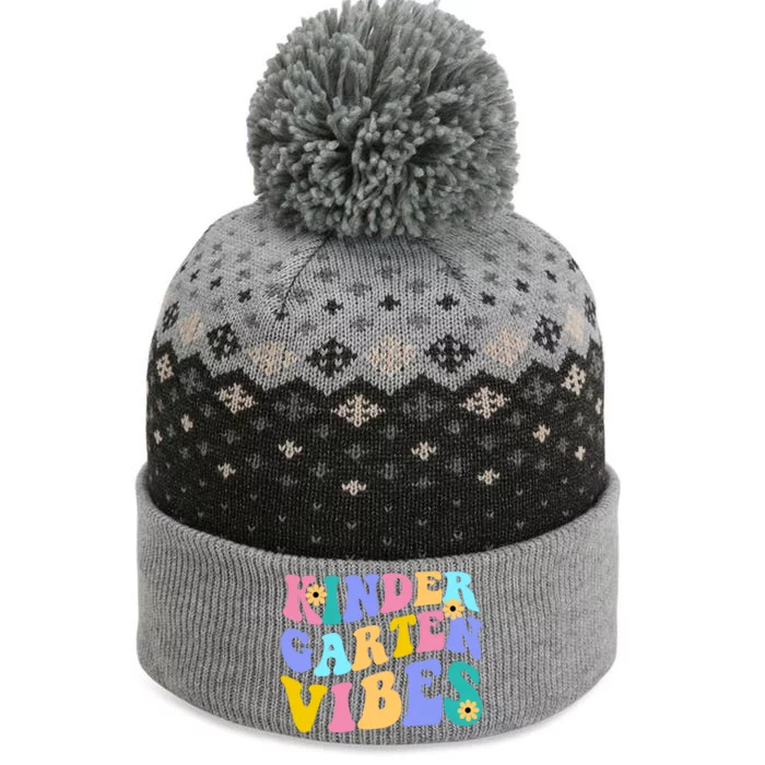 Kindergarten Vibes Retro Colorful The Baniff Cuffed Pom Beanie