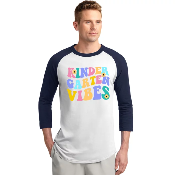 Kindergarten Vibes Retro Colorful Baseball Sleeve Shirt