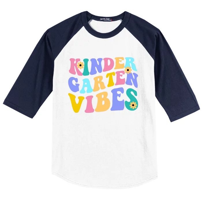 Kindergarten Vibes Retro Colorful Baseball Sleeve Shirt