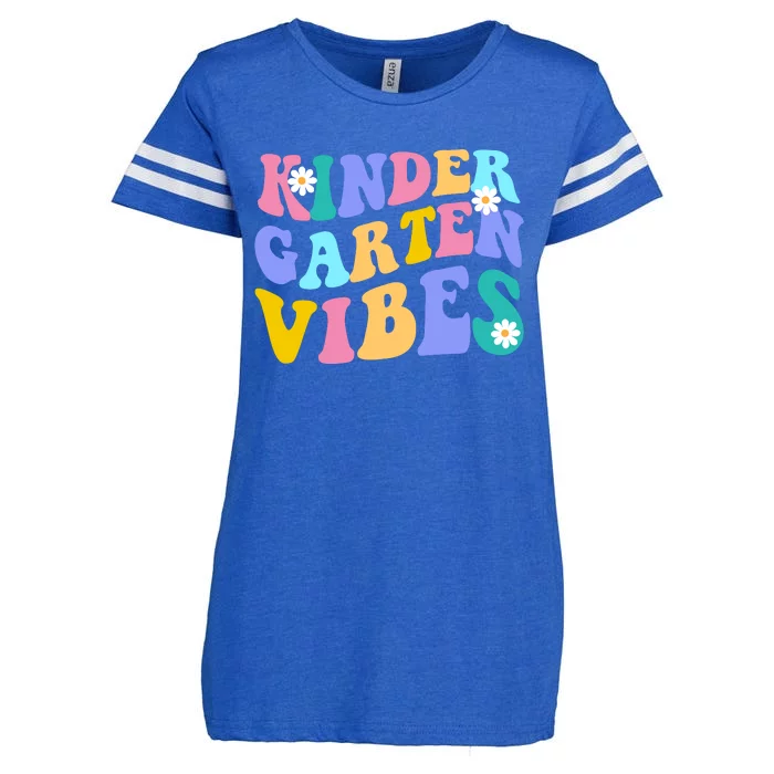 Kindergarten Vibes Retro Colorful Enza Ladies Jersey Football T-Shirt