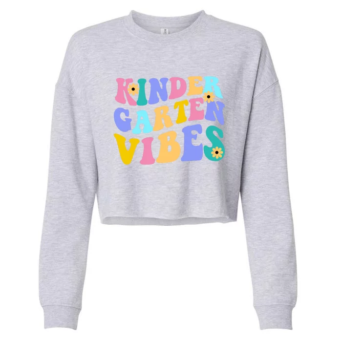 Kindergarten Vibes Retro Colorful Cropped Pullover Crew