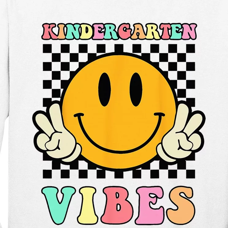 Kindergarten Vibes Retro Smile Back to School Teacher Long Sleeve Shirt