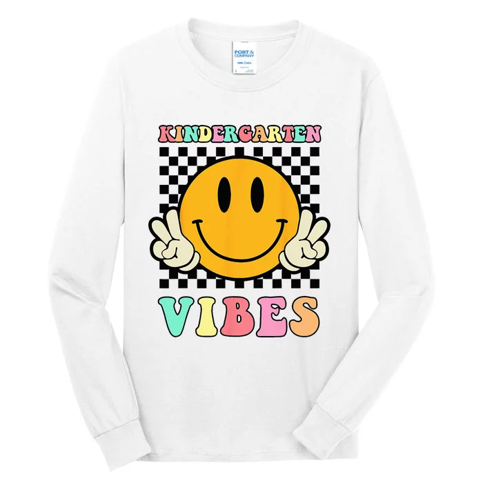 Kindergarten Vibes Retro Smile Back to School Teacher Tall Long Sleeve T-Shirt