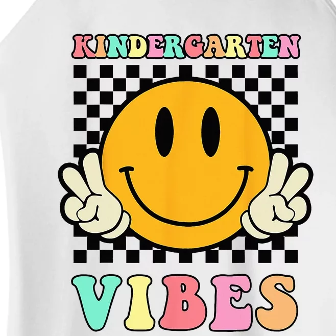 Kindergarten Vibes Retro Smile Back to School Teacher Women’s Perfect Tri Rocker Tank