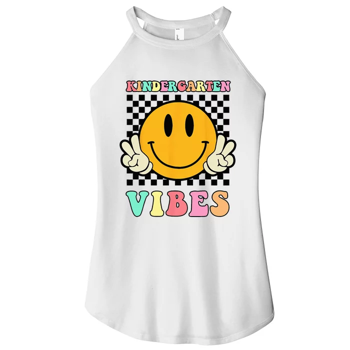 Kindergarten Vibes Retro Smile Back to School Teacher Women’s Perfect Tri Rocker Tank