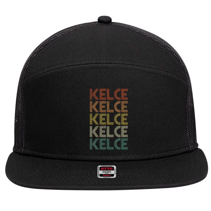 Kelce Vintage Retro names style 7 Panel Mesh Trucker Snapback Hat