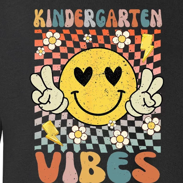 Kindergarten Vibes Retro Teacher 1st Day of School Toddler Sweatshirt