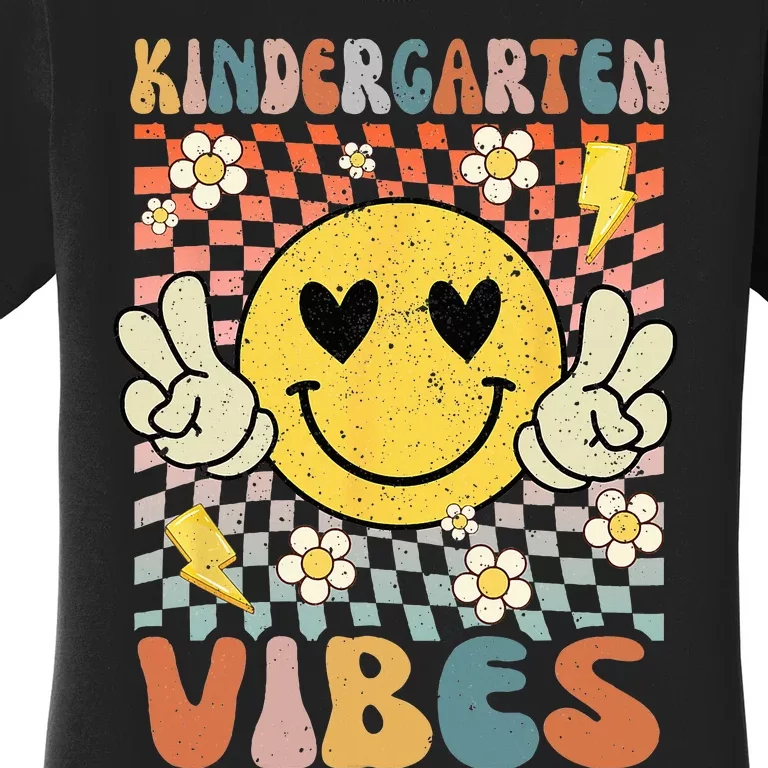 Kindergarten Vibes Retro Teacher 1st Day of School Women's T-Shirt