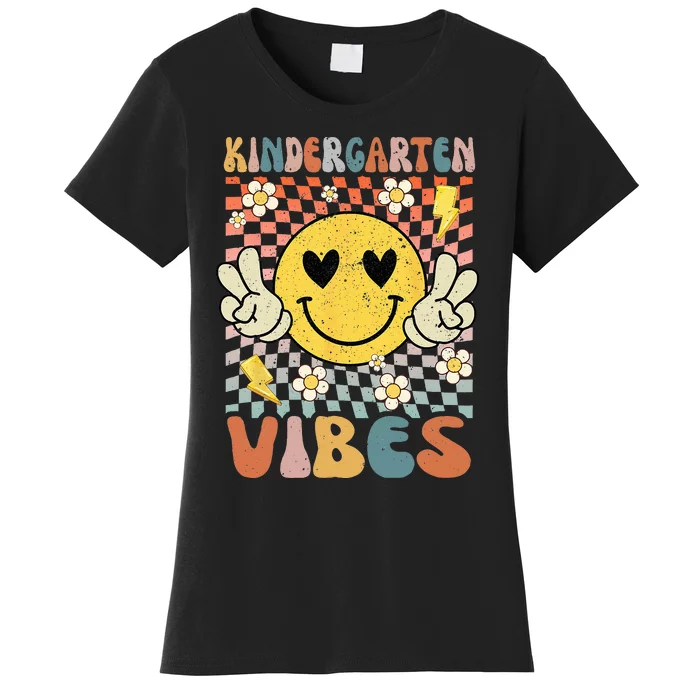 Kindergarten Vibes Retro Teacher 1st Day of School Women's T-Shirt