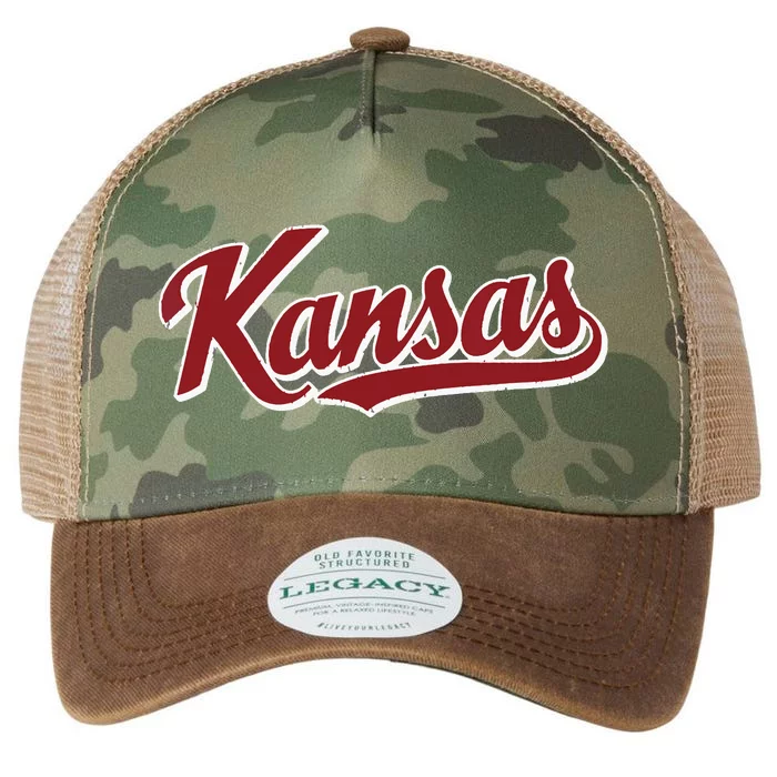 Kansas Vintage Sports Design Retro Script Legacy Tie Dye Trucker Hat