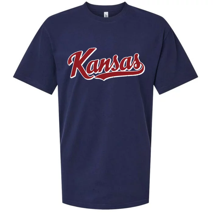 Kansas Vintage Sports Design Retro Script Sueded Cloud Jersey T-Shirt