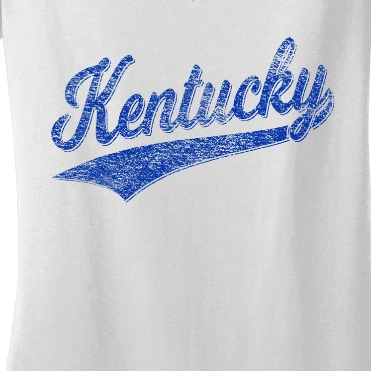 Kentucky Varsity Script Classic Sports Jersey Style Women's V-Neck T-Shirt