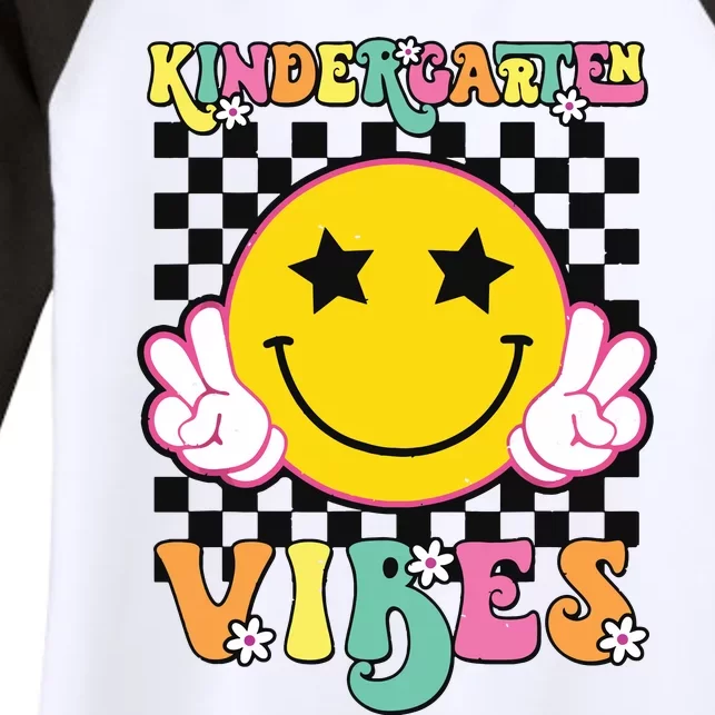 Kindergarten Vibes Smile Face Back To School Kinder Girl Women's Tri-Blend 3/4-Sleeve Raglan Shirt