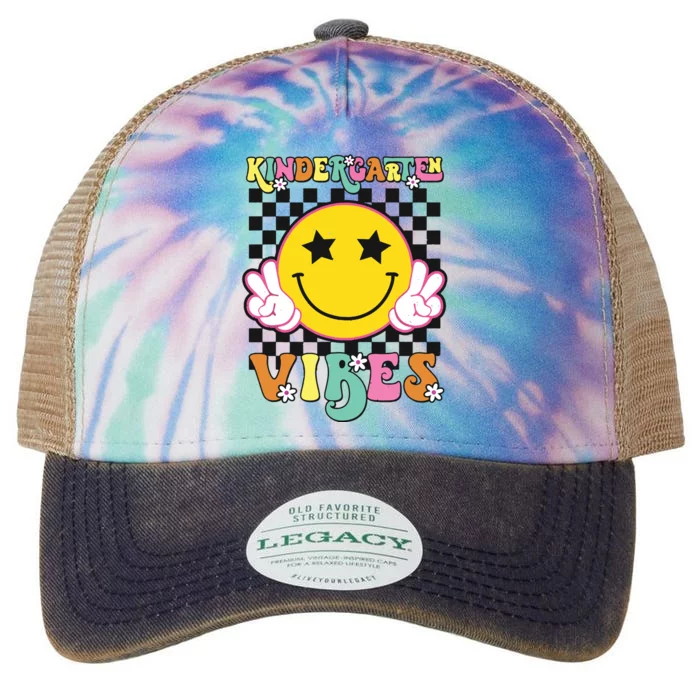 Kindergarten Vibes Smile Face Back To School Kinder Girl Legacy Tie Dye Trucker Hat