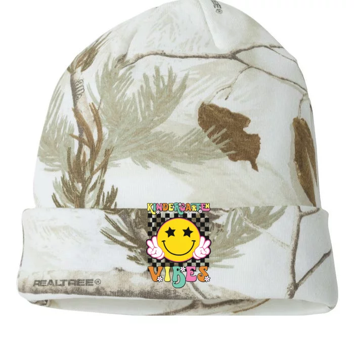 Kindergarten Vibes Smile Face Back To School Kinder Girl Kati - 12in Camo Beanie