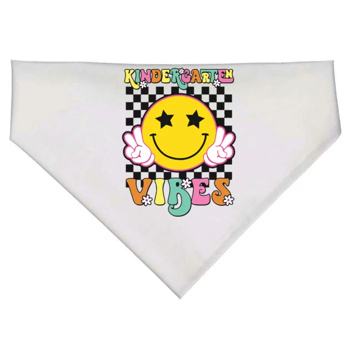 Kindergarten Vibes Smile Face Back To School Kinder Girl USA-Made Doggie Bandana