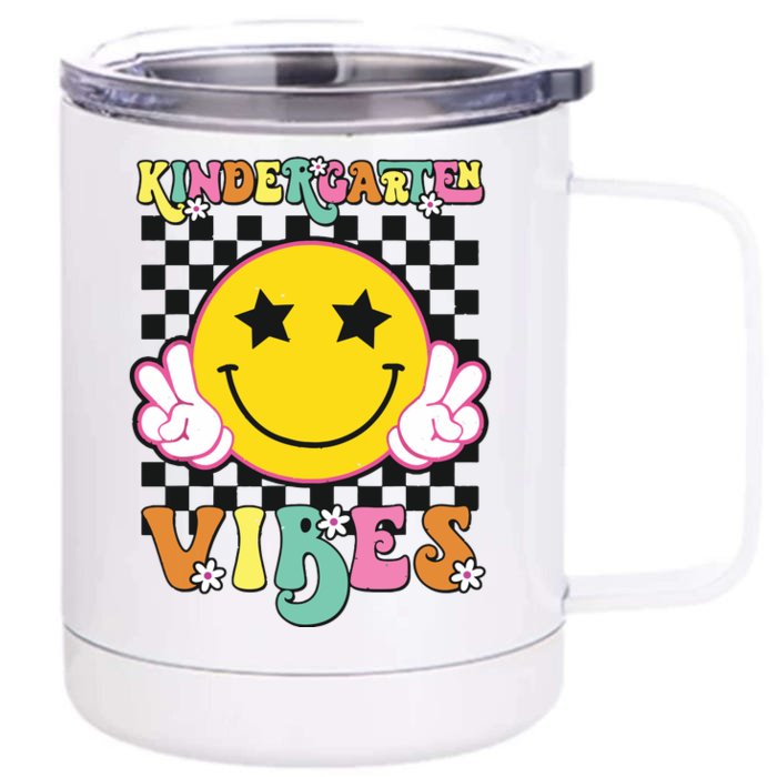 Kindergarten Vibes Smile Face Back To School Kinder Girl Front & Back 12oz Stainless Steel Tumbler Cup