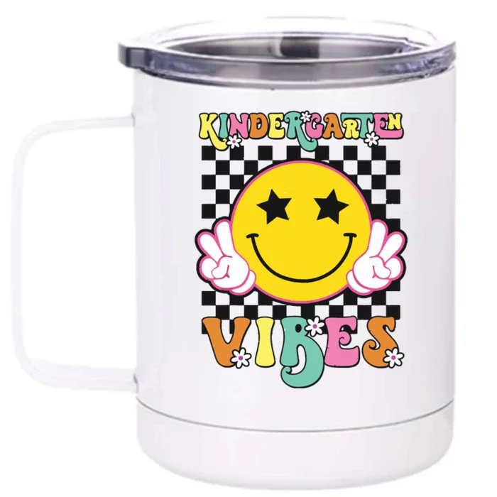 Kindergarten Vibes Smile Face Back To School Kinder Girl Front & Back 12oz Stainless Steel Tumbler Cup