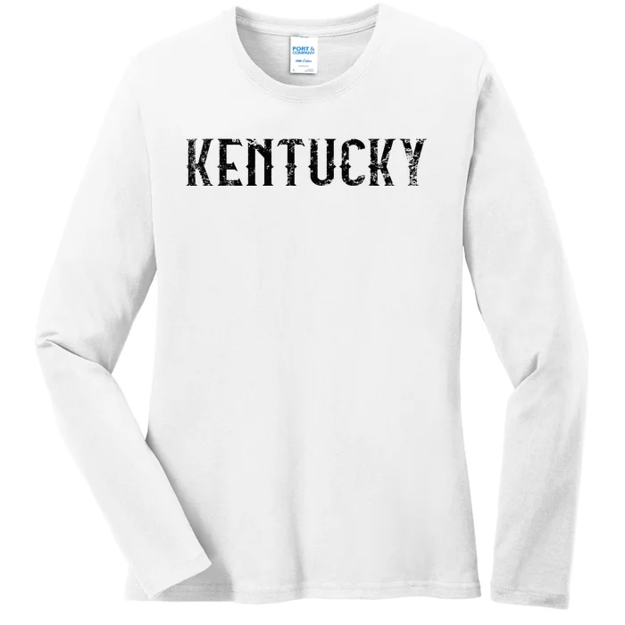 Kentucky Vintage Script KY Apparel Ladies Long Sleeve Shirt