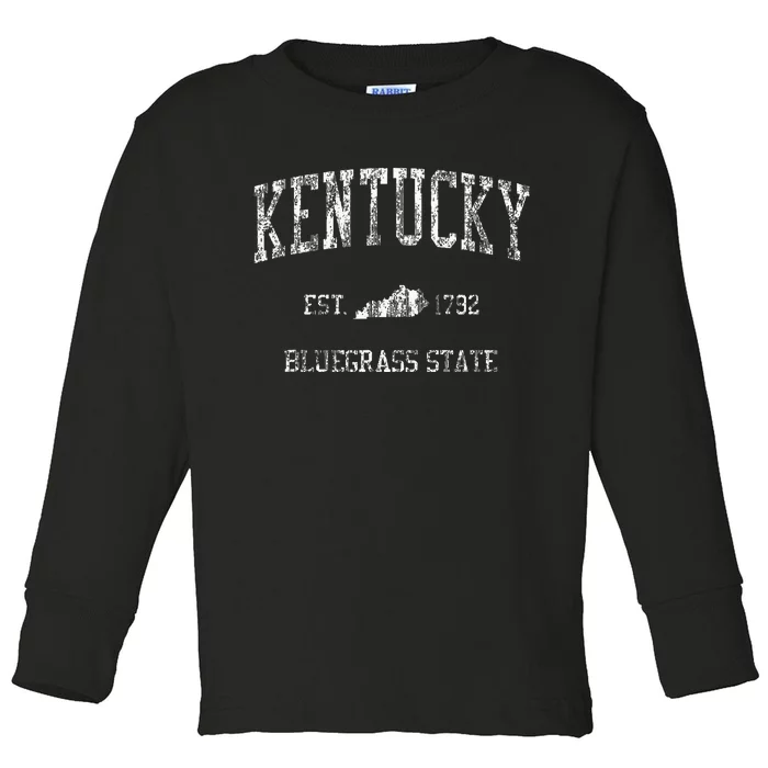 Kentucky Vintage Sports Design Kentuckian Ky Toddler Long Sleeve Shirt