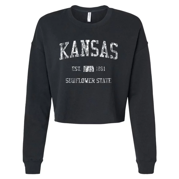 Kansas Vintage Sports Design Cropped Pullover Crew