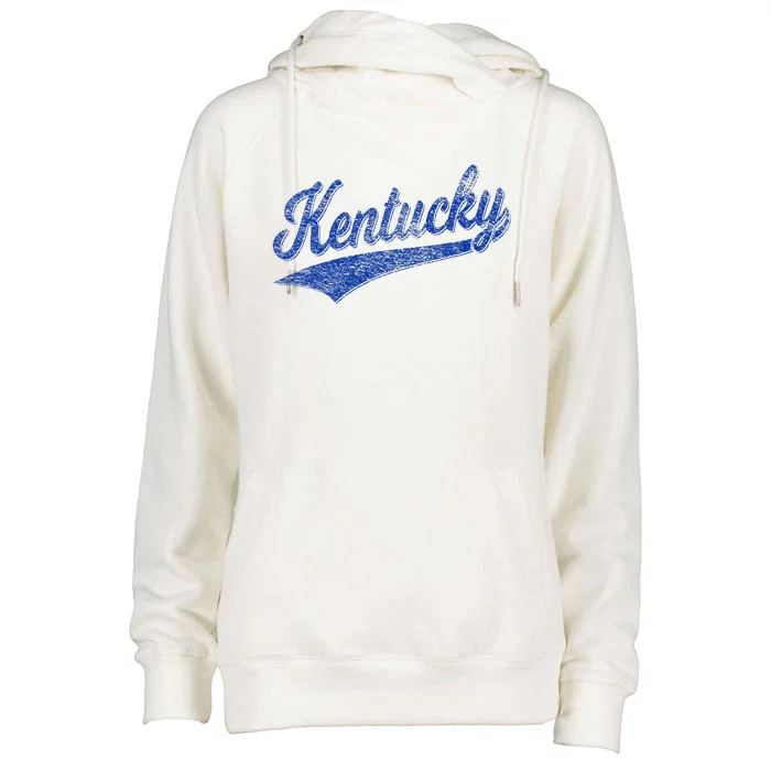 Kentucky Varsity Script Classic Sports Jersey Style Womens Funnel Neck Pullover Hood