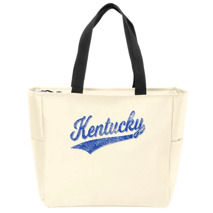 Kentucky Varsity Script Classic Sports Jersey Style Zip Tote Bag