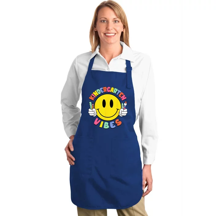 Kindergarten Vibes Teachers Kinder Crew Back To School Full-Length Apron With Pocket