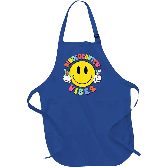 Kindergarten Vibes Teachers Kinder Crew Back To School Full-Length Apron With Pocket