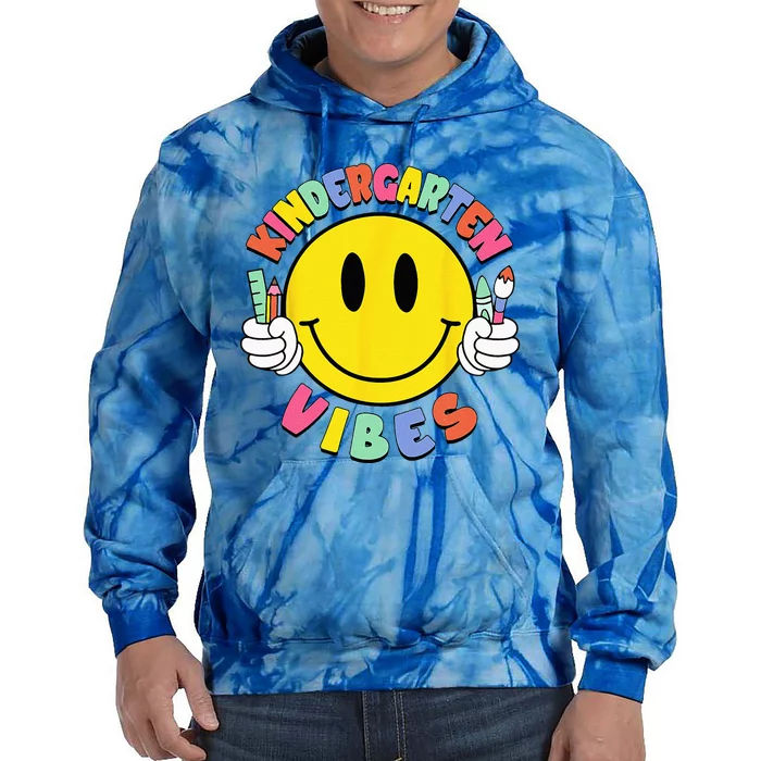 Kindergarten Vibes Teachers Kinder Crew Back To School Tie Dye Hoodie