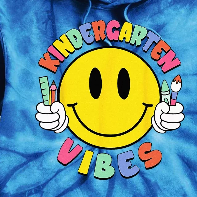 Kindergarten Vibes Teachers Kinder Crew Back To School Tie Dye Hoodie