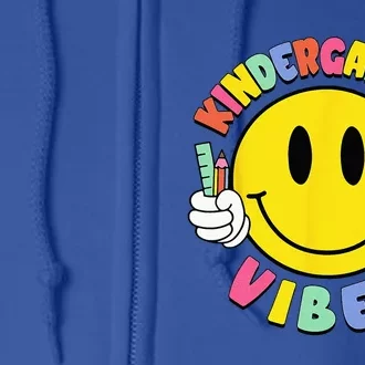 Kindergarten Vibes Teachers Kinder Crew Back To School Full Zip Hoodie