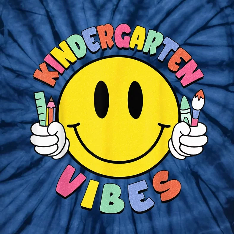 Kindergarten Vibes Teachers Kid Kinder Crew Back To School Tie-Dye T-Shirt