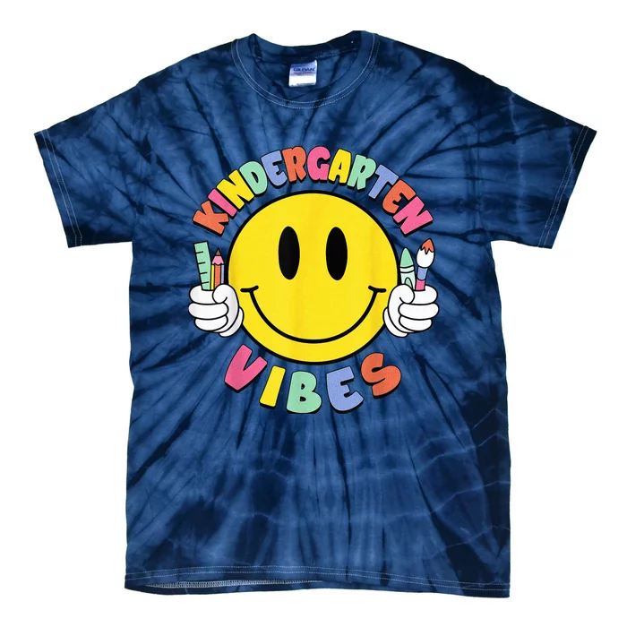 Kindergarten Vibes Teachers Kid Kinder Crew Back To School Tie-Dye T-Shirt