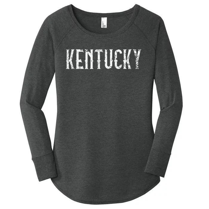 Kentucky Vintage White Script KY Apparel Women's Perfect Tri Tunic Long Sleeve Shirt