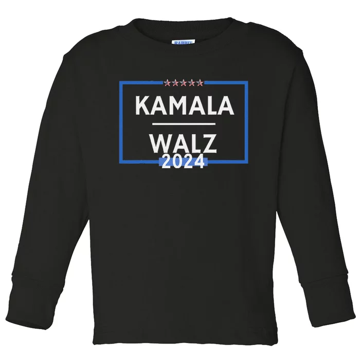 Kamala Walz 2024 Is President Election Is Vote Democratic Toddler Long Sleeve Shirt