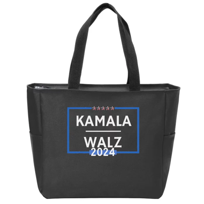 Kamala Walz 2024 Is President Election Is Vote Democratic Zip Tote Bag