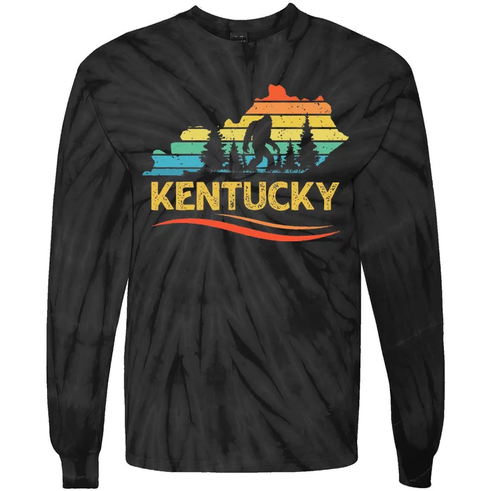 Kentucky With A Bigfoot Tie-Dye Long Sleeve Shirt