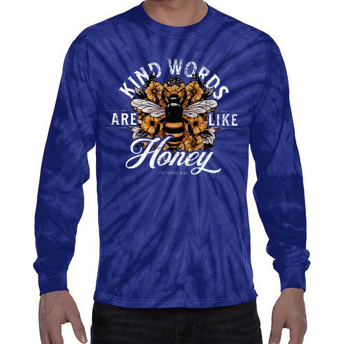 Kind Words Are Like Honey Bible Verse Christian Prayer Tie-Dye Long Sleeve Shirt