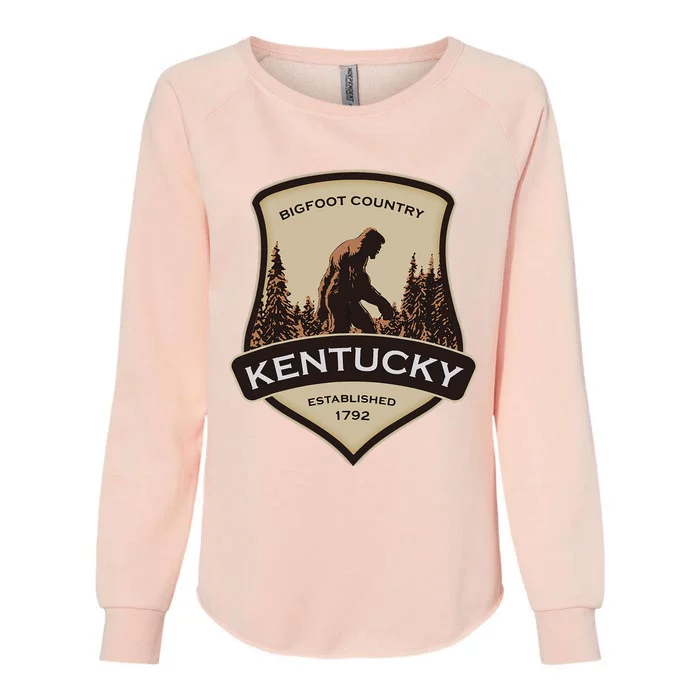 Kentucky With A Bigfoot Or A Sasquatch Womens California Wash Sweatshirt