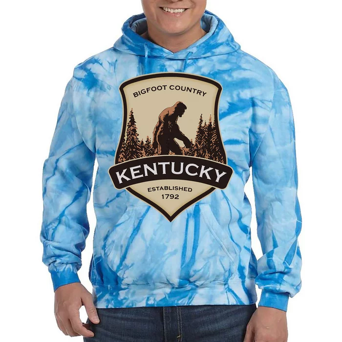 Kentucky With A Bigfoot Or A Sasquatch Tie Dye Hoodie