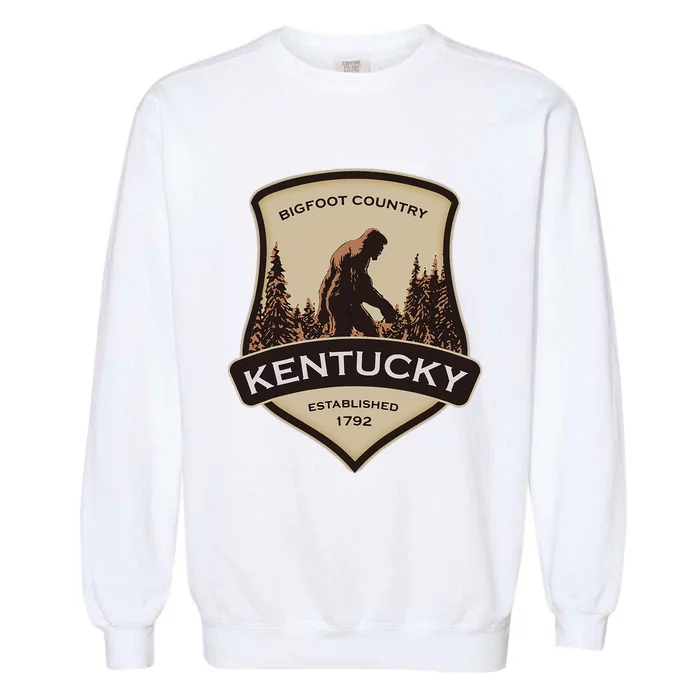 Kentucky With A Bigfoot Or A Sasquatch Garment-Dyed Sweatshirt