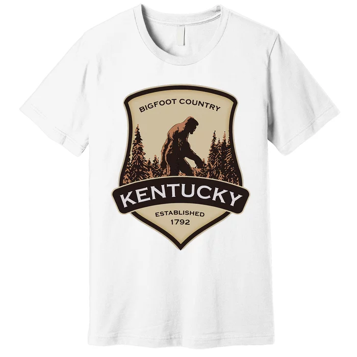 Kentucky With A Bigfoot Or A Sasquatch Premium T-Shirt