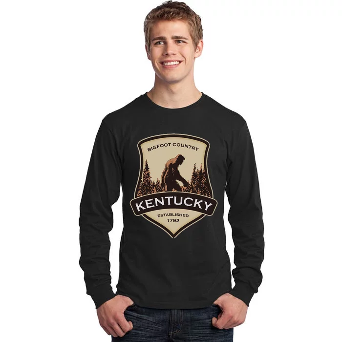 Kentucky With A Bigfoot Or A Sasquatch Tall Long Sleeve T-Shirt